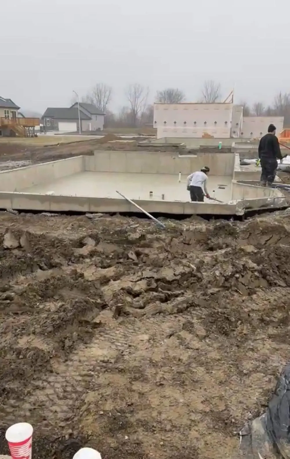 Basement slab construction project
