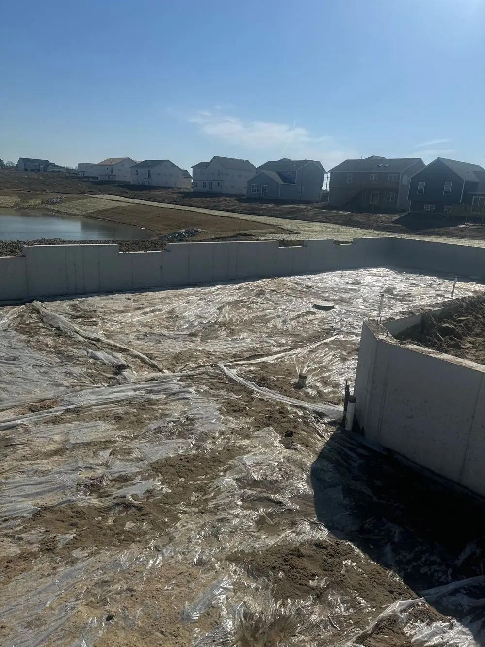 Basement slab construction project