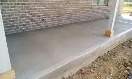 Porch concrete slab finished