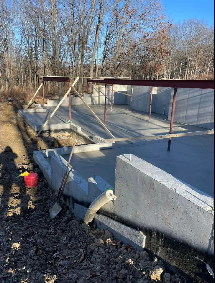 Basement slab construction project