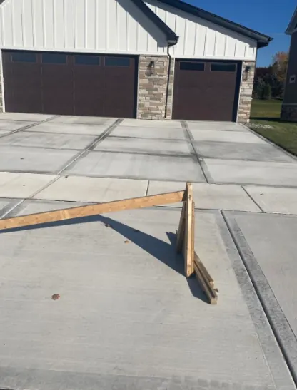 Completed concrete driveway project