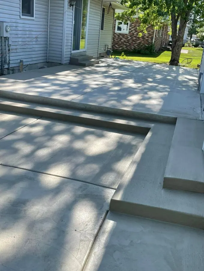 Completed concrete patio project