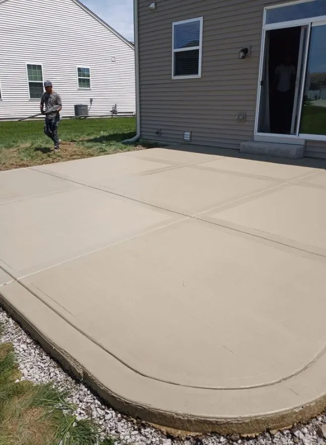 Completed concrete patio project