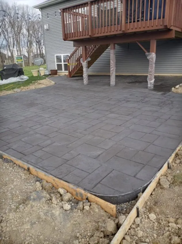 Completed concrete patio project