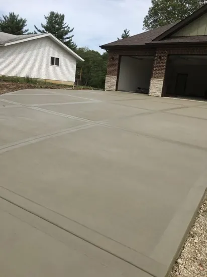 Completed concrete driveway project
